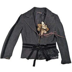 Hazel by Anthropologie Wool Blend Embellished Cropped Blazer Size M